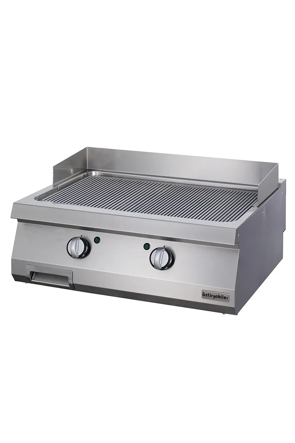 Grill Plate Set Üstü 900 Seri Elektrikli Oluklu 80x90x30-Sert Krom Kaplı
