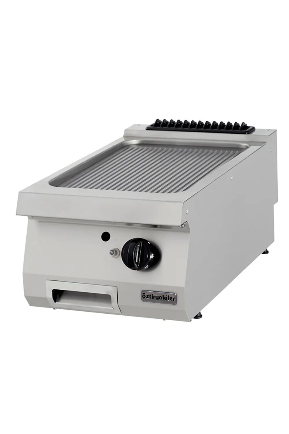 Grill Plate Set Üstü 700 Seri Oluklu Gazlı 40x70x30-Sert Krom Kaplı